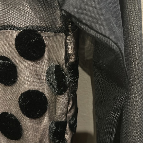 NWT Anthropologie Sunday in Brooklyn Mesh Polka Dot Dress Black Size 2 - Picture 7 of 10